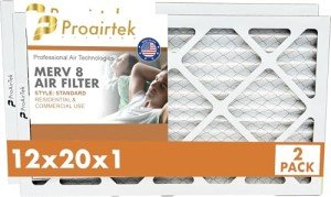 Proairtek 12x20x1 Air Filters Pack of 2