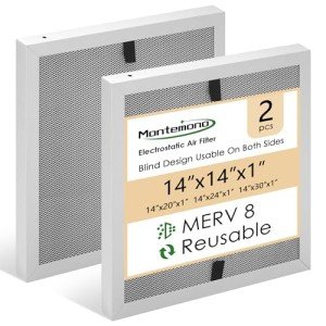 Montemono 14x14x1 Washable MERV8 HVAC Filters - 2 Pack