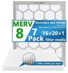 OlitAir 16x20x1 MERV 8 Reusable Air Filter 7-Pack