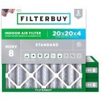 Filterbuy 20x20x4 MERV 8 Air Filter Pack