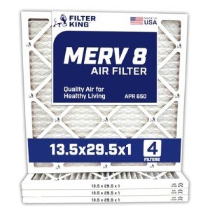 Filter King MERV 8 4-Pack Air Filters 13.5x29.5
