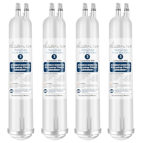 4-Pack Refrigerator Water Filter Replacement Compatible 4396841