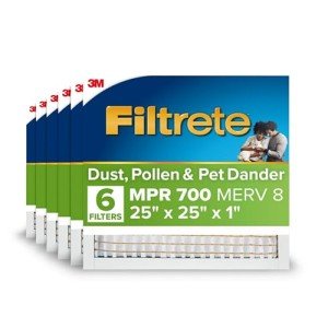 Filtrete 25x25x1 Air Filter, MPR 700, 6-Pack