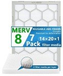 OlitAir MERV 8 14x20x1 Reusable Air Filters 7 Pack