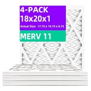 MERV 11 Pleated Air Filters 18x20x1 (4-Pack)