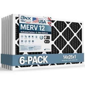BNX TruFilter 14x25x1 MERV 12 Odor Defense Filters
