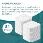 Replacement Filters for Levoit Humidifiers - 34 Pack