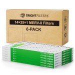 14x25x1 MERV 8 Pleated Air Filters - 6 Pack