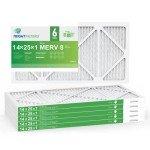 14x25x1 MERV 8 Pleated Air Filters - 6 Pack