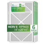 14x25x1 MERV 8 Pleated Air Filters - 6 Pack