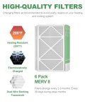 14x25x1 MERV 8 Pleated Air Filters - 6 Pack