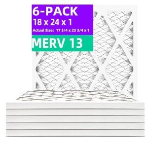 MERV 13 Pleated Air Filters 18x24x1 (6-Pack)