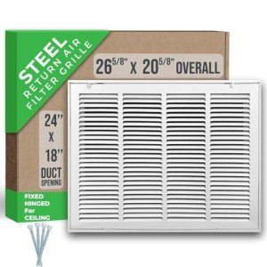 24x18 Steel Return Air Filter Grille - White