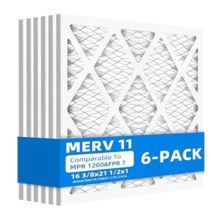 6 Pack 16x21 Furnace Air Filters, MERV 11