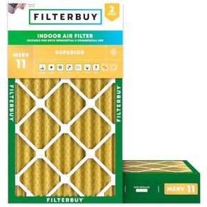 FilterBuy 17x25x4 MERV 11 HVAC Filters (2-Pack)