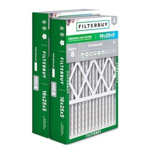 MERV 8 Dust Defense 16x25x5 Air Filters (2-Pack)