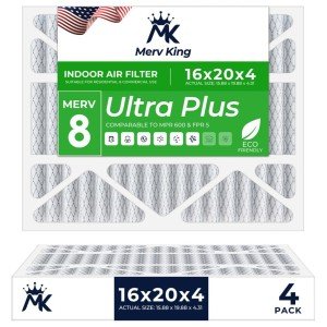 MervKing 16x20x4 MERV 8 Air Filter 4-Pack