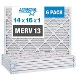 Aerostar 14x16x1 MERV 13 Pleated Air Filters - 6 Pack