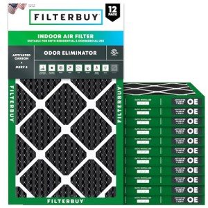 20x30x1 MERV 8 Odor Eliminator Air Filters 12-Pack