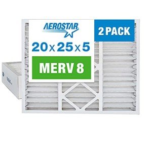 Aerostar MERV 8 20x25x5 Pleated Air Filters - 2 Pack