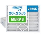 Aerostar MERV 8 20x25x5 Pleated Air Filters - 2 Pack