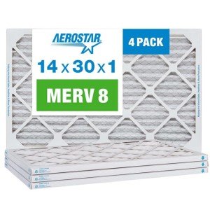 Aerostar 14x30x1 MERV 8 Pleated Filters - 4 Pack