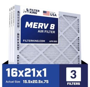 Filter King 16x21x1 MERV 8 Air Filter 3-Pack