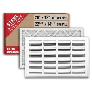20x12 Steel Return Air Filter Grille - White