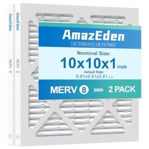 AmazEden 10x10 Pleated Air Filters MERV 8 (2-Pack)