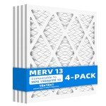18x18x1 MERV 13 Pleated Air Filters - 4 Pack