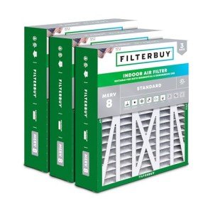Filterbuy MERV 8 Pleated Air Filters (3-Pack)