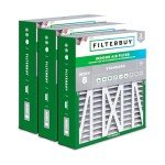 Filterbuy MERV 8 Pleated Air Filters (3-Pack)