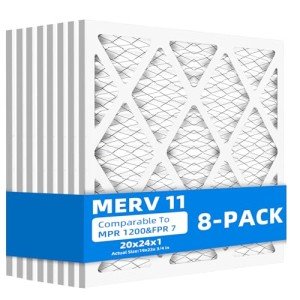 8-Pack 20x24x1 Pleated Furnace Air Filters