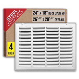 4-Pack Steel Air Filter Grille for Ducts