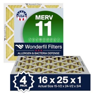 MERV 11 Pleated Air Filter 4-Pack 16x25x1