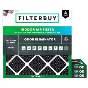 Filterbuy 24x24x1 MERV 8 Odor Eliminator Filters