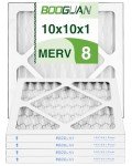 BOOGUAN 10x10x1 MERV 8 Pleated Filters - 4-Pack