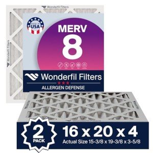 16x20x4 MERV 8 Air Filters - 2 Pack