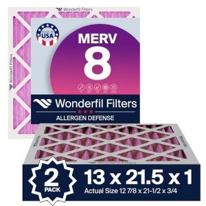 MERV 8 Pleated Air Filters 2-Pack - 13"x21.5