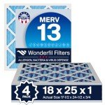 MERV 13 Air Filter 18x25x1 (4-Pack)