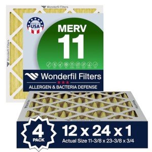 MERV 11 Air Filters 12x24x1 (4-Pack)