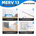 16x16 Furnace Air Filters - 6 Pack, MERV 13