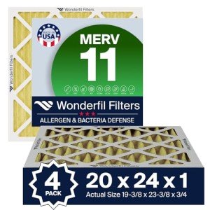 MERV 11 Air Filter 20x24x1 (4-Pack)
