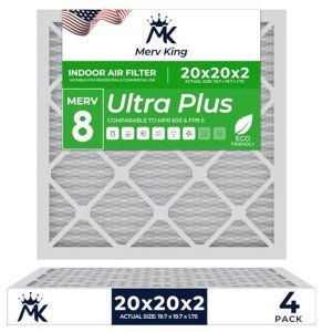 MervKing 20x20x2 MERV 8 Air Filter 4-Pack