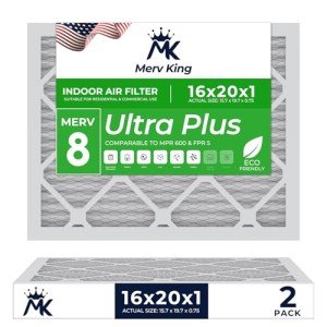 MervKing Pleated Air Filter 16x20x1 - 2-Pack