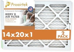 Proairtek 14x20x1 MERV 8 Air Filter Pack of 2