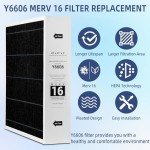 MERV 16 Activated Carbon Air Filter Replacement 20"x21"x5