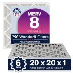 20x20 MERV 8 Pleated Air Filters - 6 Pack