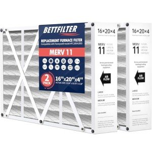 BETTFILTER 16x20x4 MERV 11 Air Filters - 2 Pack