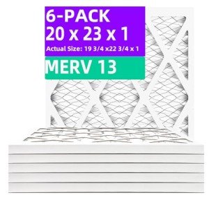 MERV 13 Pleated Air Filters 6-Pack, 20x23x1